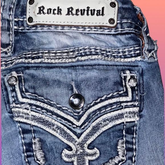 Rock Revival LightWash Low Rise Donna Bootcut Jeans Size 26x30 - Picture 3 of 7